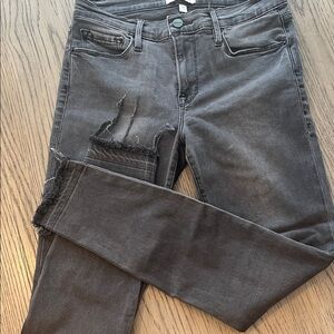 Frame Denim Charcoal Black Distressed Jeans Creston Size 27
